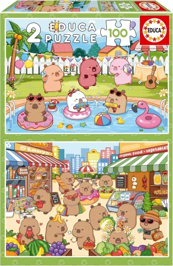 Educa puzzle Capyfun 2×100 piezas