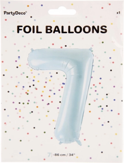 Globo de foil número 7 azul 86 cm