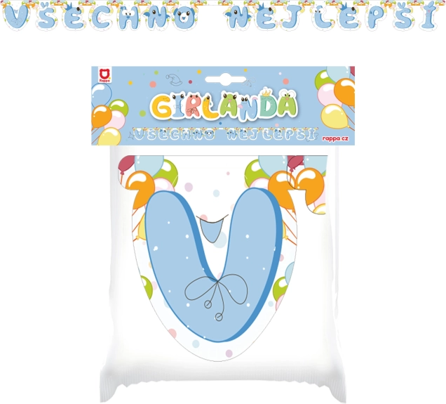 Guirnalda de papel Feliz cumpleaños azul