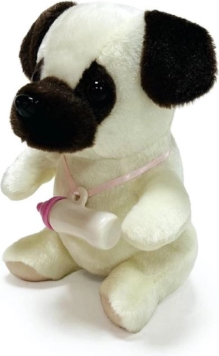 Perrito de peluche interactivo con biberón