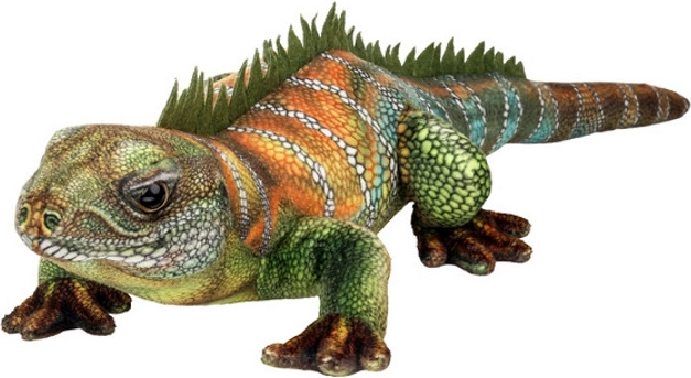 Lagartija de peluche verde y naranja de 50 cm