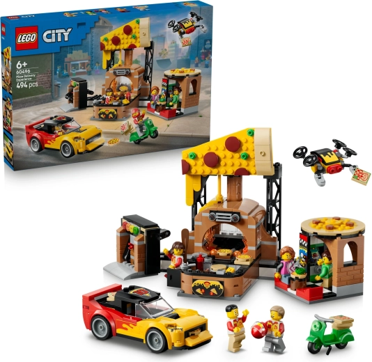 LEGO City entrega de pizza con vehículos