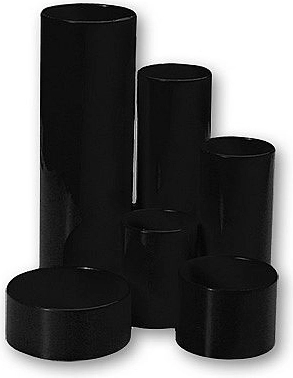 Soporte redondo de plástico para material de escritura CONCORDE, de 6 compartimentos, negro