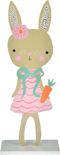 Decoración de Pascua de madera con conejito 17,5 cm