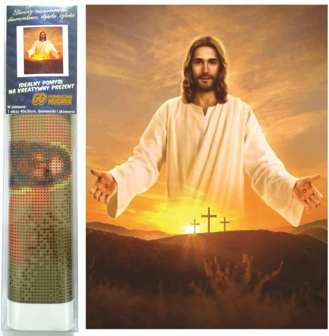 Pintura con diamantes Jesús 30 × 40 cm