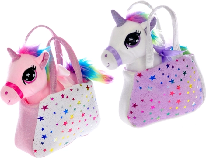 Unicornio de peluche con bolso 20 cm