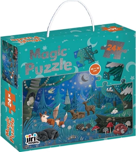 Puzzle brillante en caja Animales de noche