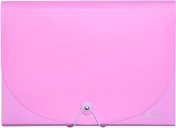 Carpeta para documentos con goma A4, 7 bolsillos, rosa pastel