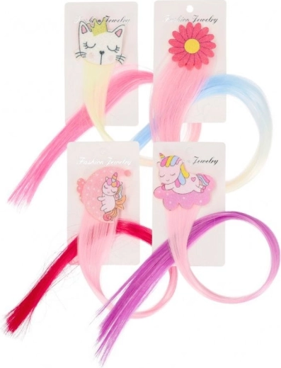 Extensión de cabello de colores con adorno - 1 unidad