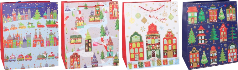 Bolsa de regalo navideña L 31 × 42 × 12 cm - 1 unidad