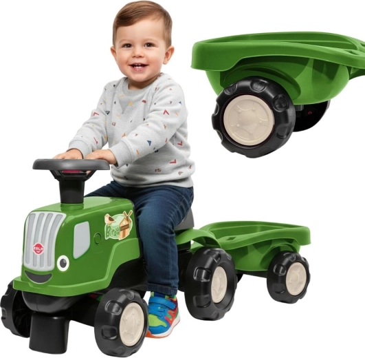 correpasillos tractor con remolque BIRDY FARM verde 1–3 años – FALK