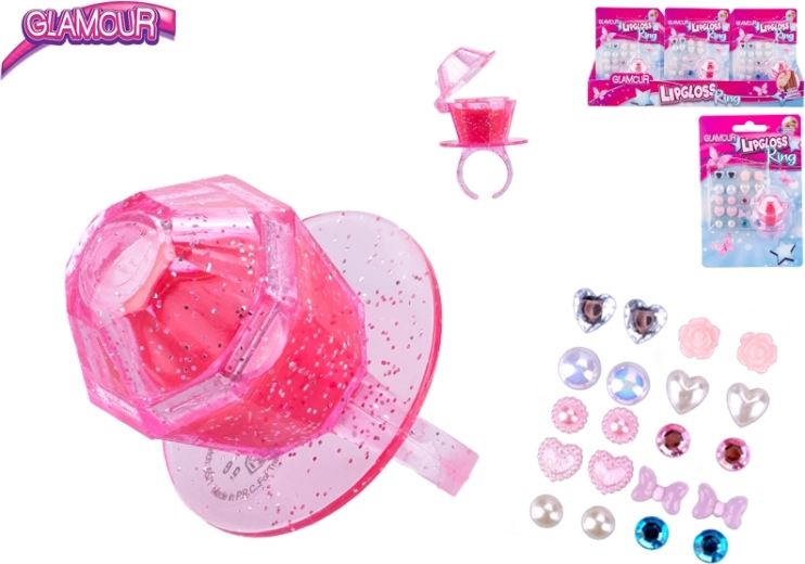 Set de belleza Glamour con anillo y pegatinas de pendientes