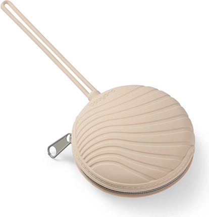 BabyOno funda de silicona para chupete con cremallera, beige