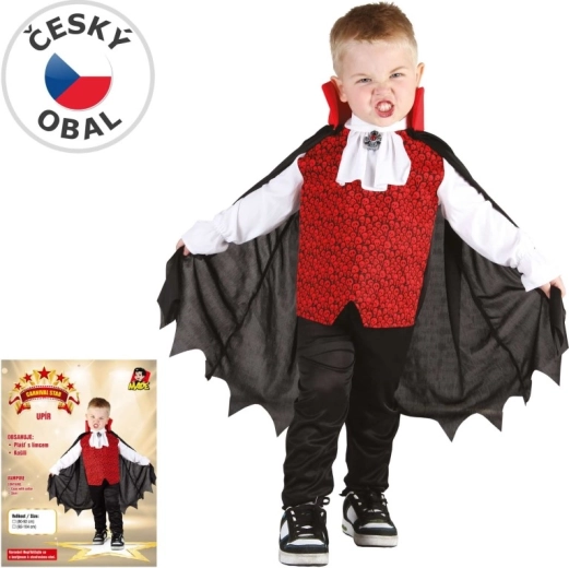 Disfraz infantil de carnaval de vampiro (92–104 cm)
