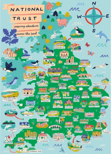 Puzzle National Trust por todo el país de 500 piezas