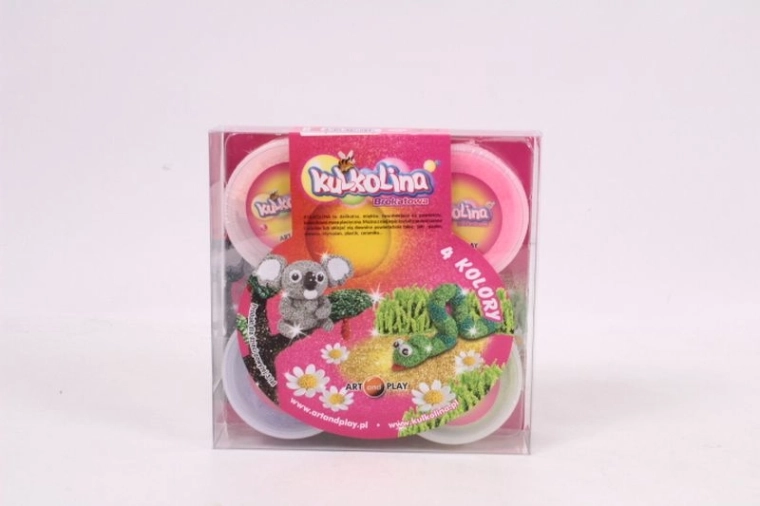 Kulkolina pasta para modelar con bolitas y purpurina – 4 colores