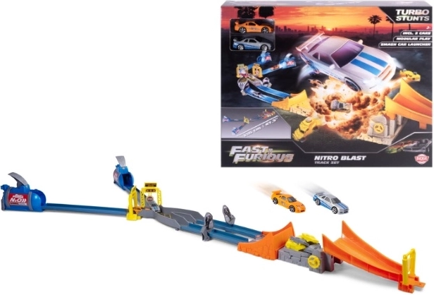 Pista de carreras Fast & Furious Nitro Jump con 2 coches