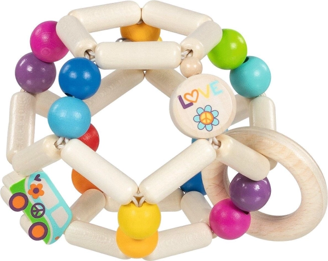 Anillo táctil con bolita arcoíris elástica - 1 pieza