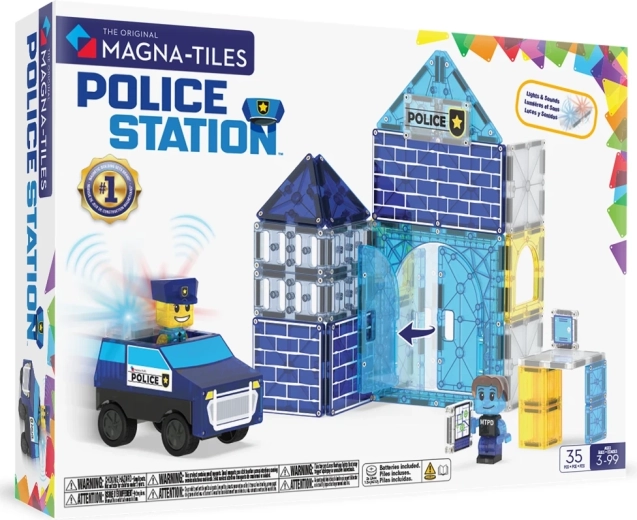 Magna-Tiles set de construcción magnético de estación de policía (35 piezas)