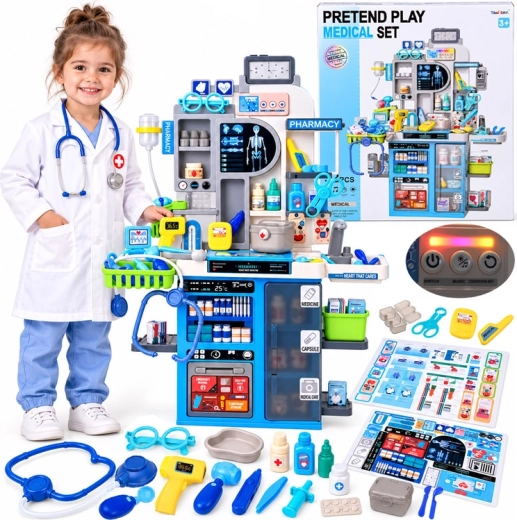 Estación médica infantil con farmacia, 92 piezas