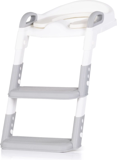 Asiento de WC infantil con escalera Chipolino Kiddy Grey