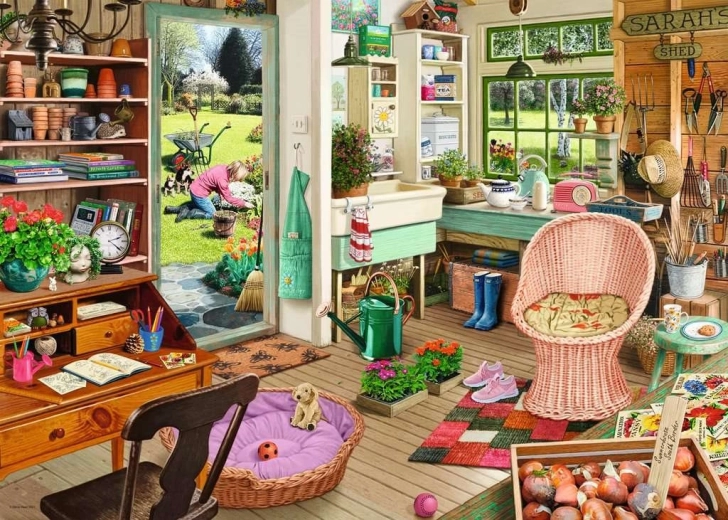 Puzzle Ravensburger Mi refugio 6: Caseta de jardín 1000 piezas