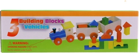 Tren de madera para arrastrar con bloques
