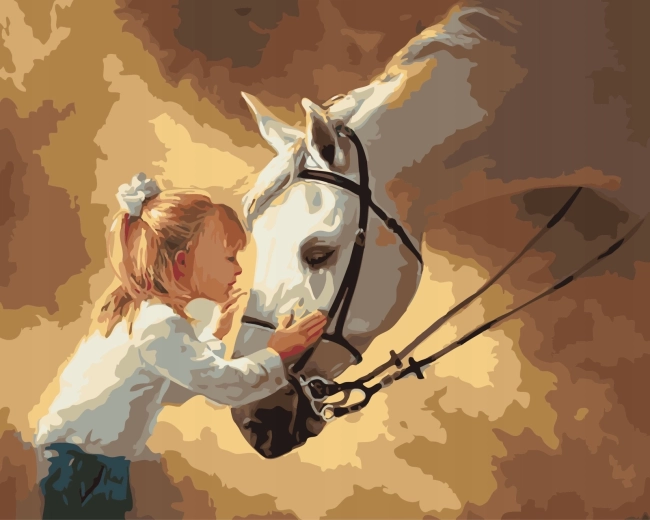 Norimpex Pintura por números Caballo con potro 40 × 50 cm