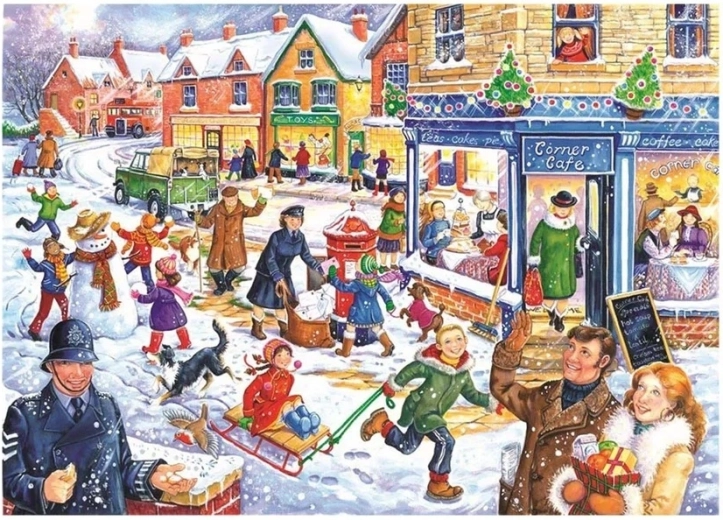 Puzzle Diversión invernal en la ciudad, 250 piezas grandes