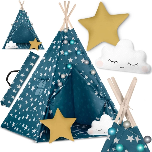 Teepee infantil con luces Nukido – azul