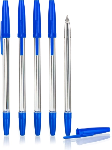 Bolígrafo desechable – juego de 5 unidades, tinta azul