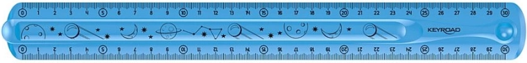 Regla KEYROAD Flexi 30 cm azul