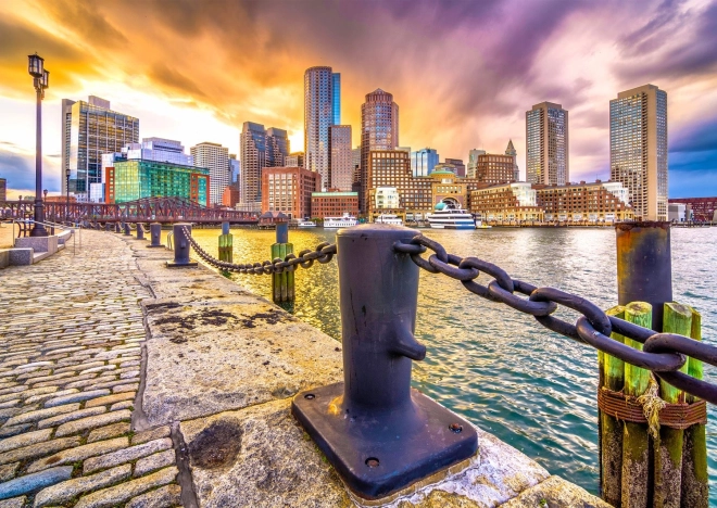 Puzzle ENJOY puerto de Boston al atardecer, EE. UU. – 1000 piezas