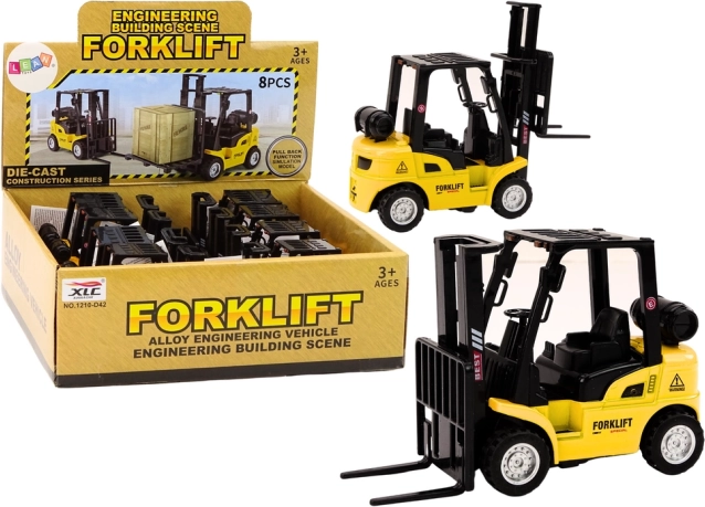 Carretilla elevadora metálica con tracción por fricción – amarilla