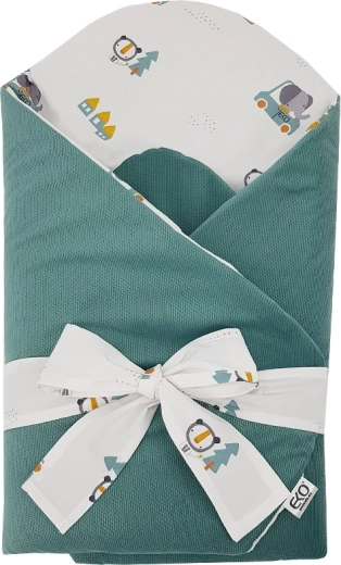 Envoltorio ecológico de algodón con velvet y inserto de coco Cars, 75 × 75 cm