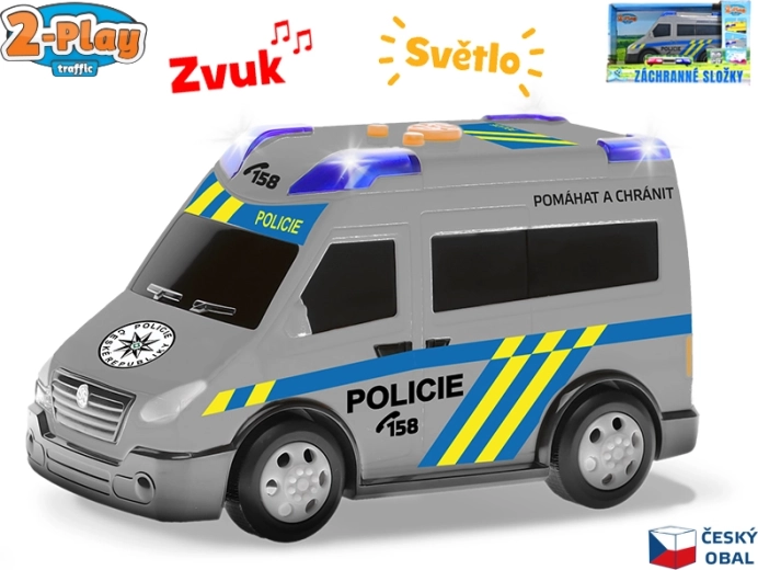 Coche de policía 2-Play con diseño checo y efectos de luz y sonido