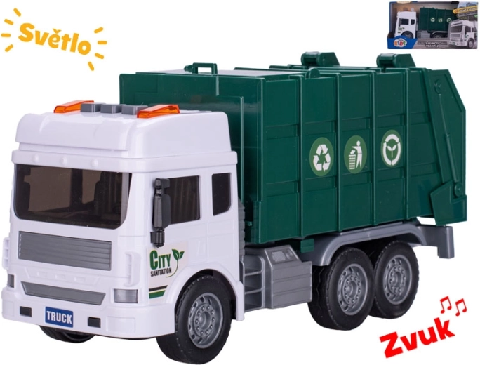 Camión de basura con luz y sonido a fricción 28 cm