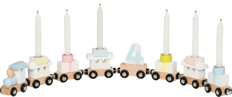 Trenecito magnético de cumpleaños con velas y números intercambiables 1–6