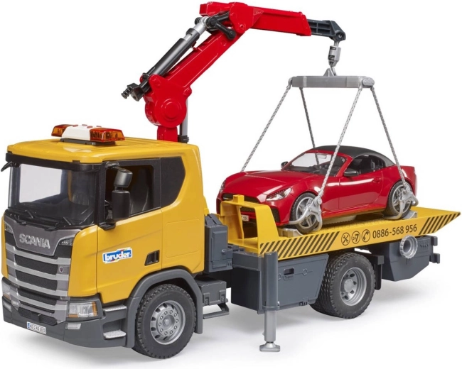 BRUDER Scania Super 560R camión grúa con roadster, luces y sonido
