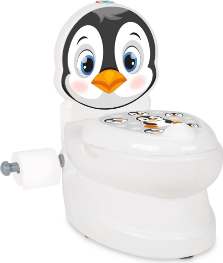 Orinal infantil JAMARA Pingüino con sonido de descarga y soporte para papel higiénico