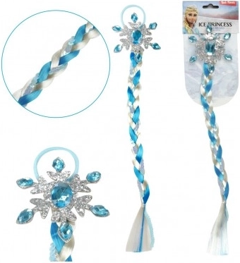 Princesa de Hielo postizo trenza con lentejuelas