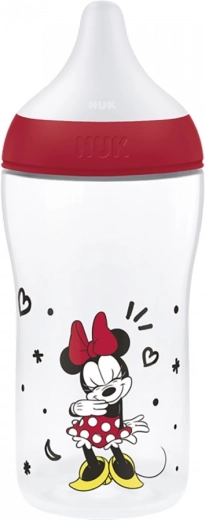 Biberón NUK Perfect Match con control de temperatura Disney Minnie 260 ml rojo