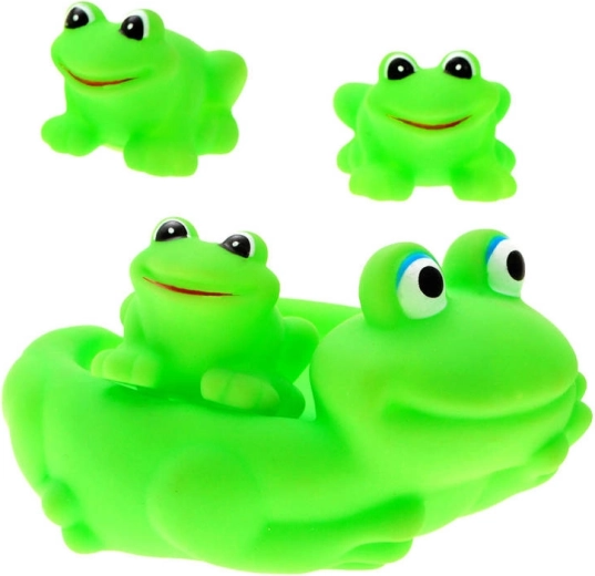 Patitos verdes de goma para el baño – set de 4 uds.