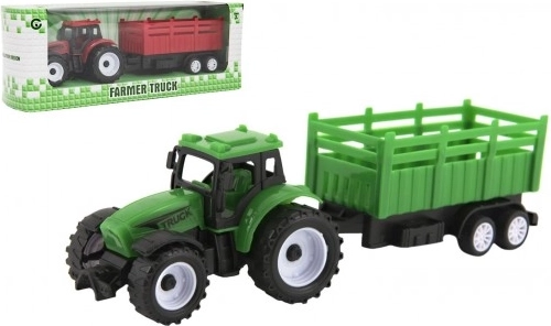 Tractor de plástico con remolque 21 cm de rueda libre, 2 colores