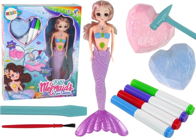 Kit DIY de sirena morada: tesoros y excavaciones
