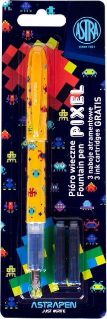Pluma estilográfica Astra Pixel con tres cartuchos