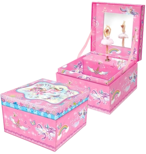 Caja de música para joyas – unicornio y bailarina