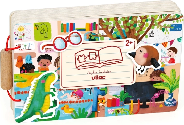 Vilac libro de madera con puzles y actividades