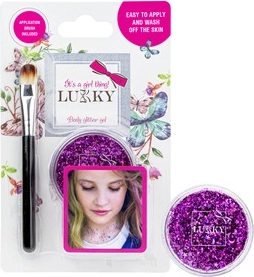 Gel corporal con purpurina Lukky con pincel Violeta