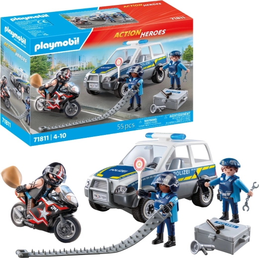 Playmobil City Heroes persecución policial – coche, motocicleta y figuras